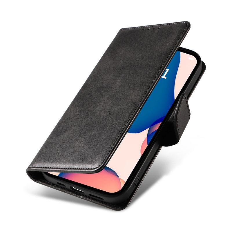 For iPhone 16 Pro Max Case Calf Texture Magnetic Clasp Wallet PU Leather Phone Cover