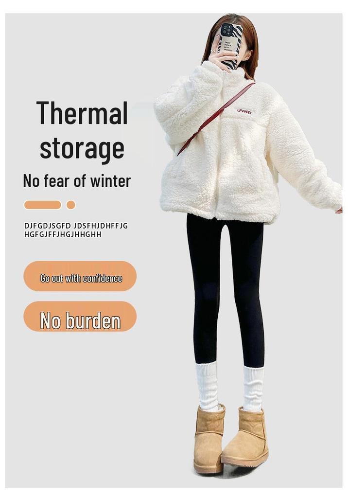 Women's Plus Velvet Cashmere Yoga Pants - Warm Cotton & Silk Leggings for Autumn/Winter