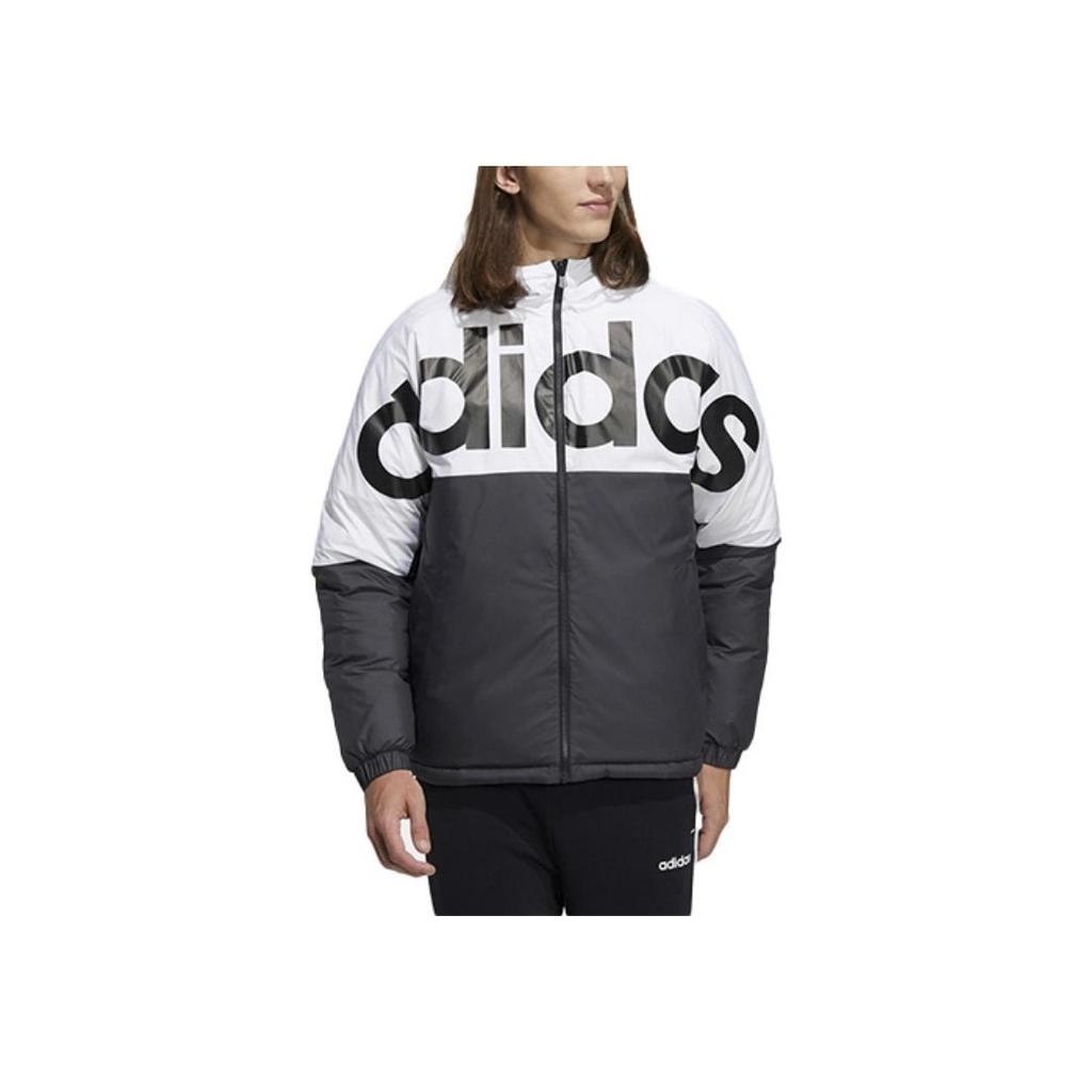 Adidas Neo Colorblock Large Logo Reversible Down Jacket Men Outerwear Black H45282