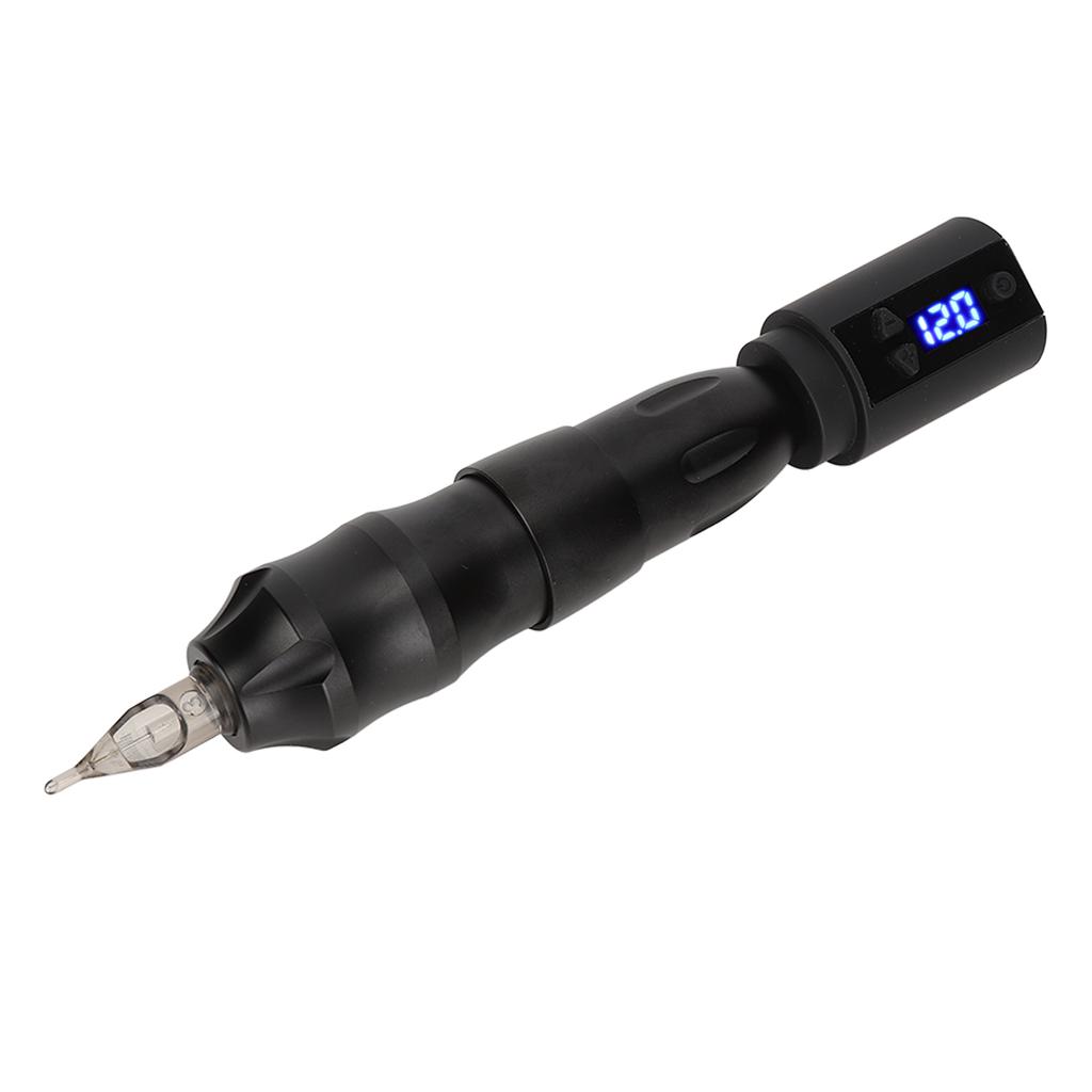 Tattoo Pen Power Supply 3‑12V Black Tattoo Power Supply USB Charging Adjustable Voltage Cordless Tattoo Pen Power Supply