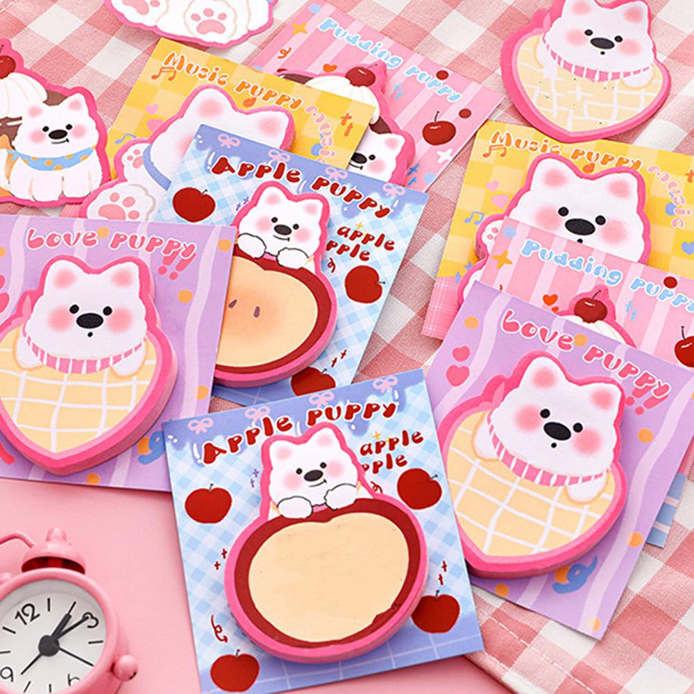 1 Piece Sticker Cute Kawaii Dopamine Dog Sticky Notes Notepad Memo Pads Office School Supplies Stationery