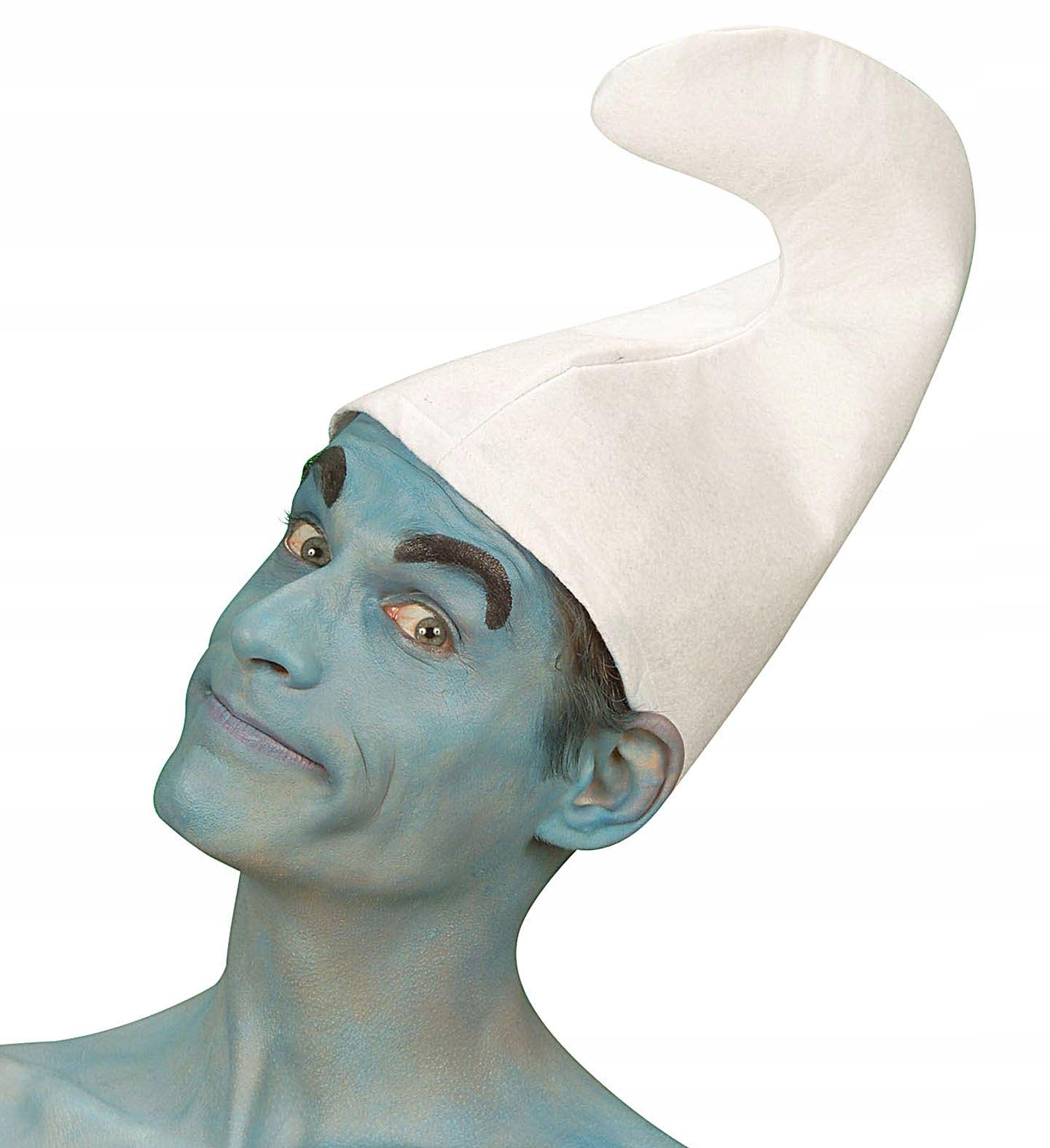 Super Merchant Muts Mutsje Van De Smurf Kabouter Dwerg Gnoom Wit Kostuum Outfit