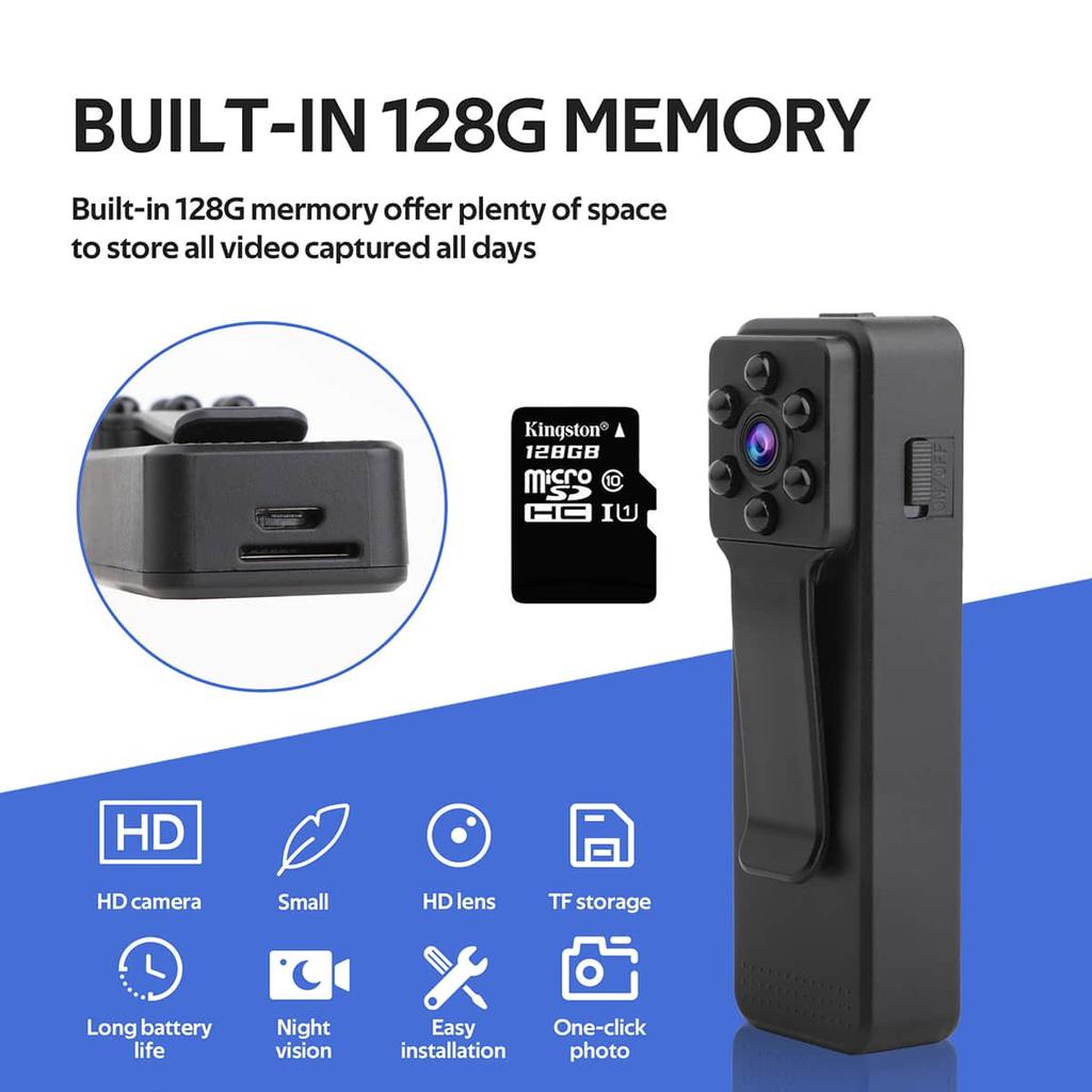 Non-Toxic K11 Pocket Clip Hd Camera Portable Recorder With Night Vision 128G Built-In For  Evidence Collection Wearable Mini Camera