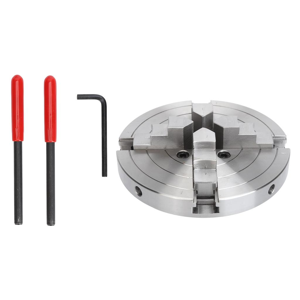 Drehbankfutter 6 Zoll 4 Backen 1Zollx8TPI legierter Stahl selbstzentrierendes Spannfutter Zubehörset