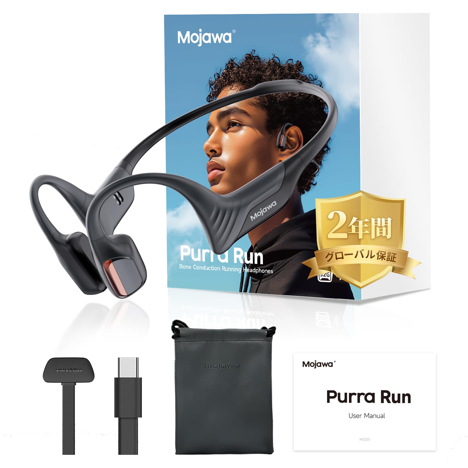 

Mojawa Purra Run Professional Outdoor Bone Conduction Magnetic Levitation IP67 Wind Noise Physical Buttons Voice Assistant Battery Suitable for Black чёрный