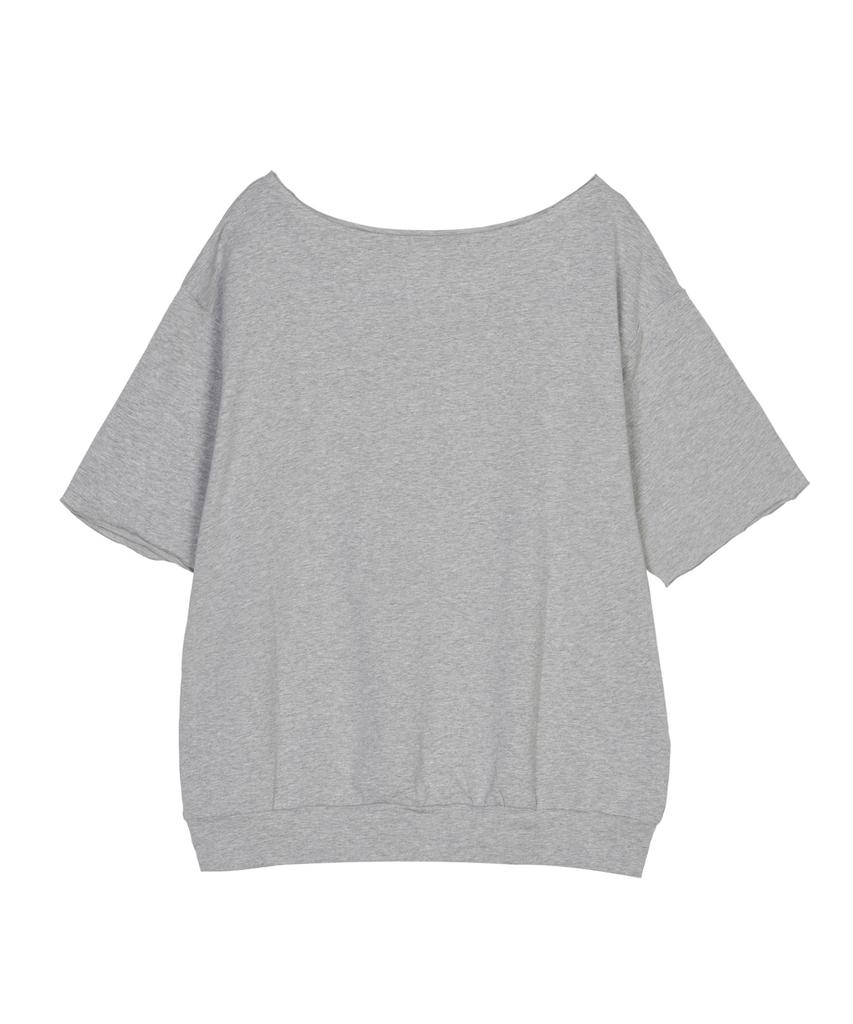 Nigaennikol Raw Cut Half Sleeve Top_Melange