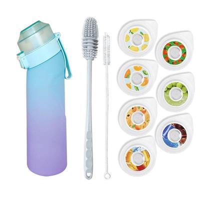Aroma Water Cup Set: Zero Sugar, Zero Calorie Fruit-Infused Tritan Space Cup, High Temperature Resistant with Cup Brush.