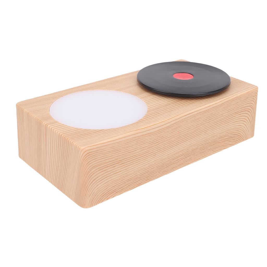 Record Player Bluetooth Speaker with Night Light Wooden Bluetooth 5.0 3 Modes Portable Wireless Turntable Speaker for