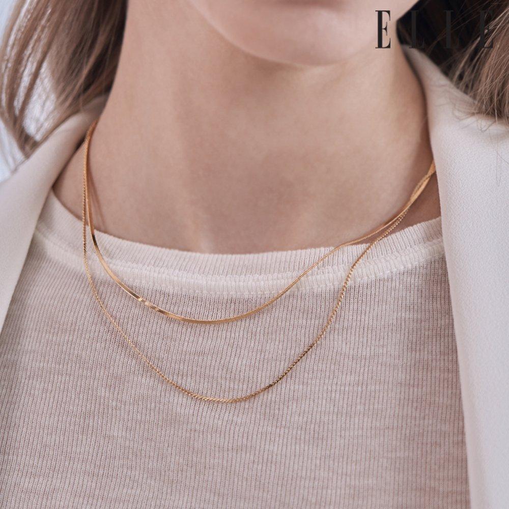 Herringbone Layered Necklace Elbrnn192