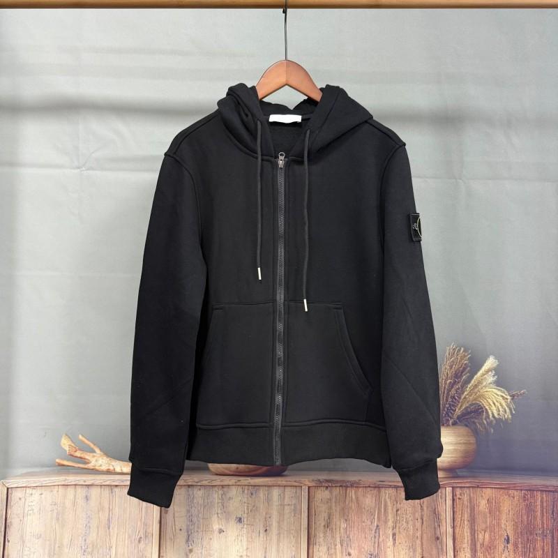Mens Hooded Zip-Up Sweatshirt With Compass