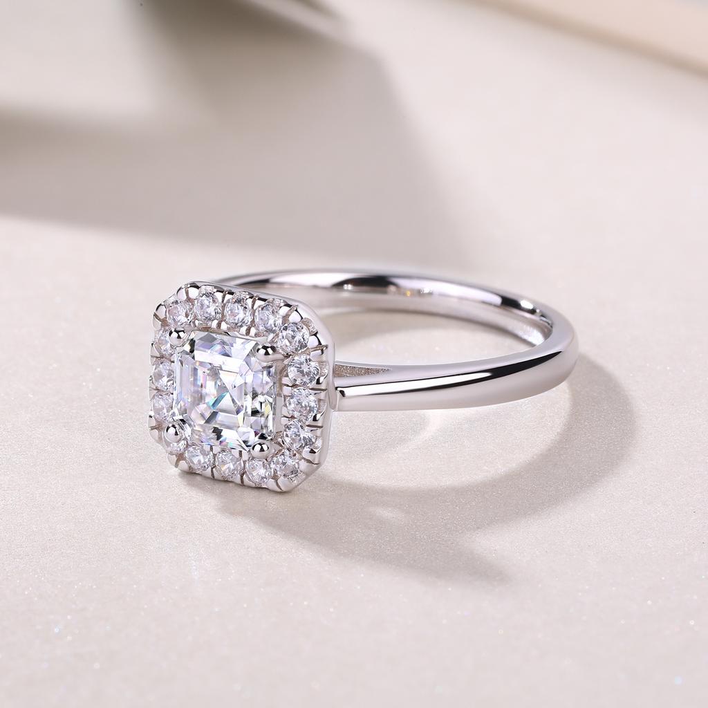 Wedding Ring VVS1 Gra Ascheer Moissanite Ring Ladies Fine Gemstone Women 925 Silver Rings