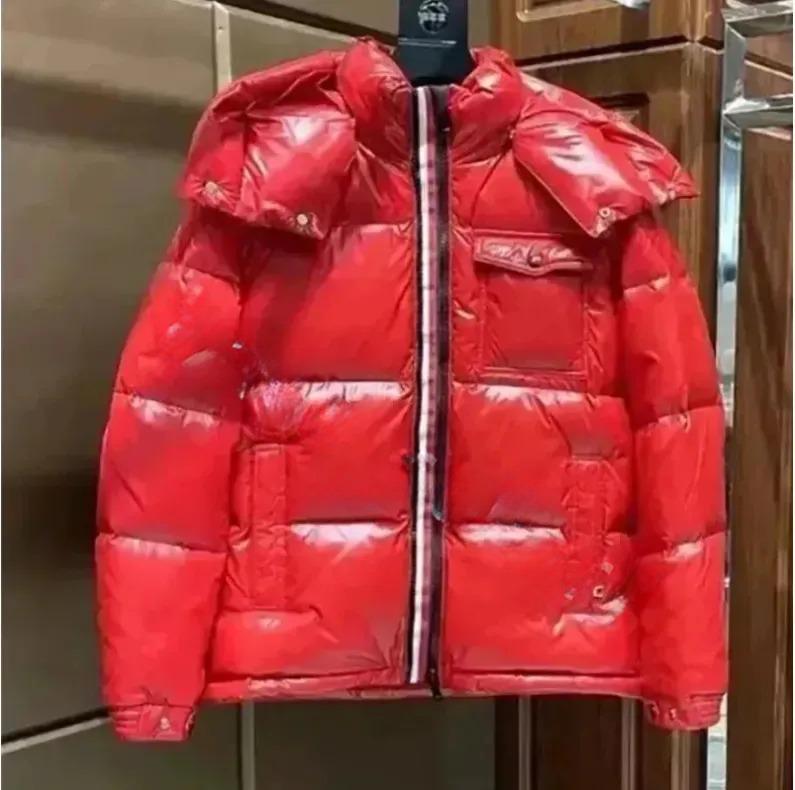 In-Stock Winter Unisex Bright Surface Thickened Warm Down Hooded Jacket