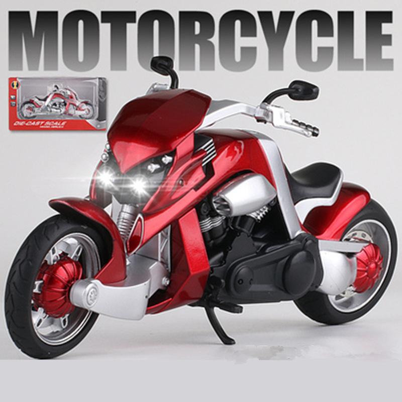 1/12 Tyrannosaurus Rex V-REX Alloy Racing Motorcycle Model Simulation Street Motorcycle Model Sound Light Kids Toys Gift