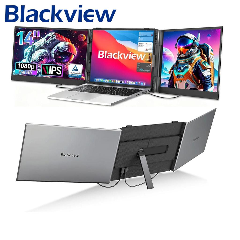 Blackview DCM6 14inch Dual Screen Monitor Laptop Screen Extender USB-C FHD 1080P Tragbarer Monitor IPS 60Hz Externer Monitor