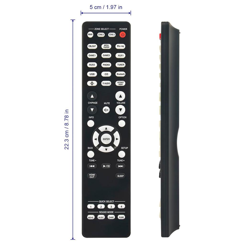 RC-1256 For Denon Amplifier Remote Control Replacement 1-10m Range Handheld Controller