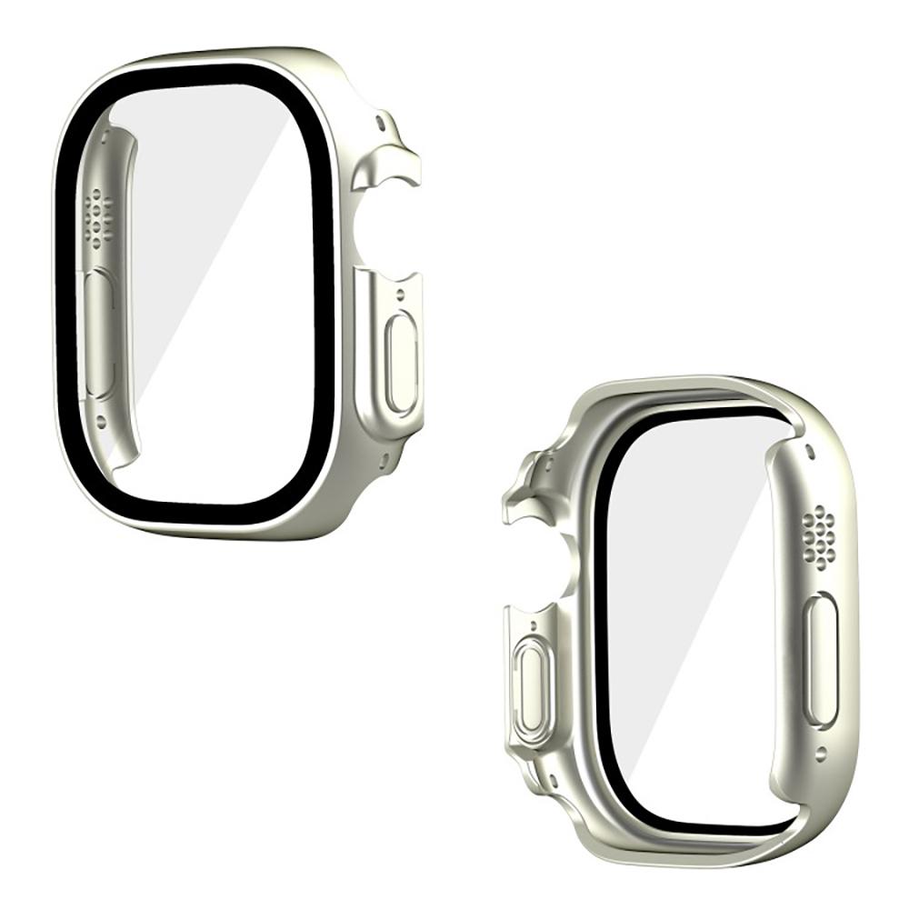 WANLONFENG For Apple Watch Ultra 2    Ultra 49mm 2-in-1 Hard PC Frame Waterproof Case with Tempered Glass Screen Protector