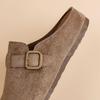 Women's Suede Birkenstock Half-Closed Moccasins - Spring 2026 Retro Style, Cute Ugly Design