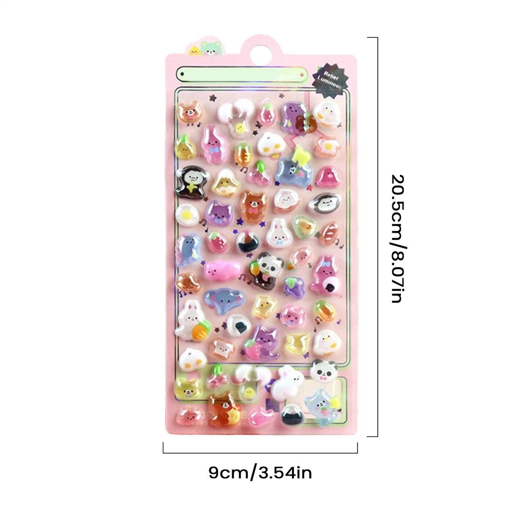 3D Relief Animal Sticker Scrapbooking DIY Phone Decoration Journal Stationery Decorative Cute Embossed Stickers