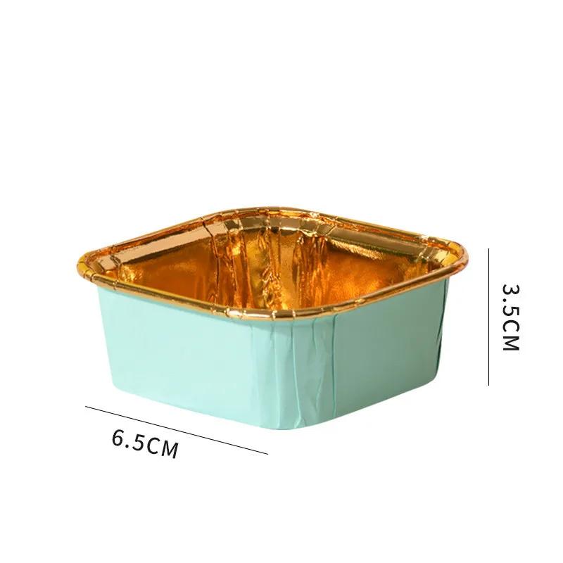 50Pcs 6.5x3.5cm Square Cupcake Paper Oil-proof Chiffon Roll Cake Cup Baking Muffin High Temperature Case Mold