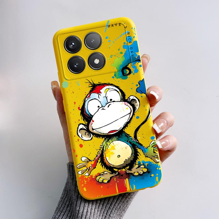 For Xiaomi POCO F6 Pro Case Cute Bear Cartoon Frog Silicone Soft Rubber Camera Protector Case POCO F6 Pro Case POCO F6 Pro Cover