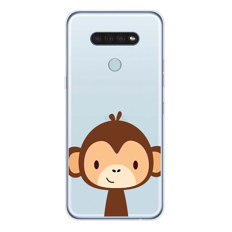 

Мультяшная милая обезьянка для LG K92 K52 K62 K22 K71 K61 K51S K41S G8 G8S G8X V35 V50 V40 V50S V60 Q60 чехол для телефона LG Q60
