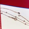 Women's Cold Style Double Layer Bracelet with Bean Beads & Diamond Ring – Light Luxury for Best Friends