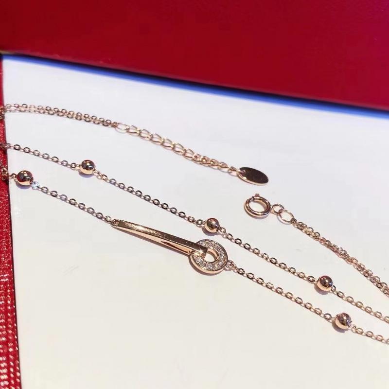 Women's Cold Style Double Layer Bracelet with Bean Beads & Diamond Ring – Light Luxury for Best Friends