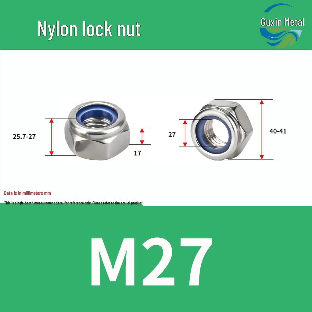 Stainless Steel Self-locking Nylon Lock Nut DIN985, M3-M30, Anti-slip/loosening.