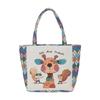 Portable Cat Ethnic Style Handbag Dog Giraffe Embroidery Tote Bag Canvas Animal Canvas Tote Bag Storage Bag