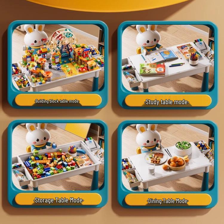 Multifunctional Building Block Table for Early Education – Large Particle Puzzle Toy for Boys and Girls Aged 3-5, Perfect Birthday Gift.