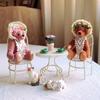 1/3Pcs Dollhouse Garden Display Ornament Prop Accessory Miniature Table Chair Model Tiny Home Decor Iron Furniture