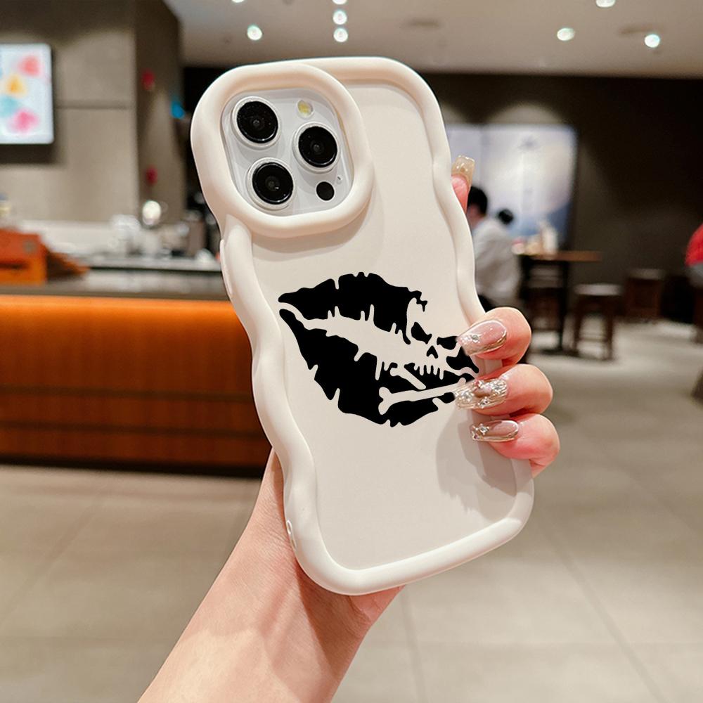 LZ18 Lips kiss Wave Silicone Phone Cases for Samsung A15 S23 FE S24 Ultra A34 A54 A14 A55 Motorola G32 OnePlus Soft Cover