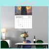 2025 Yearly Cosmic Cat Calendar For Cat Lovers Featuring 12 Months Spiral Design