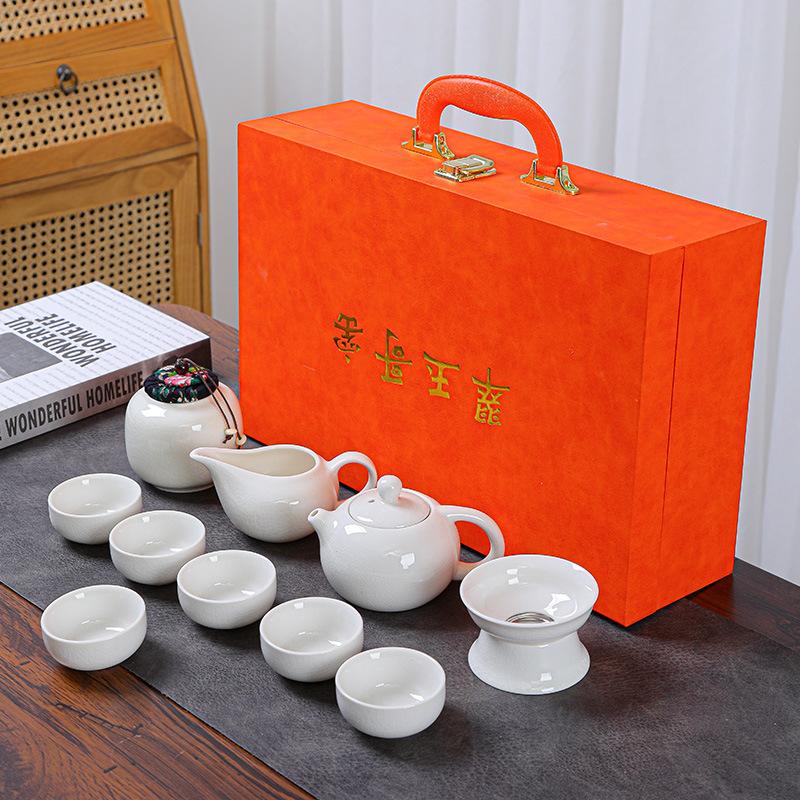 Ge Kiln Kung Fu Tea Set Ice Crack Glaze Ru Kiln Opening Teapot Home Business Opening Ceremony