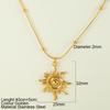 Stainless Steel Pendant Necklace for Women Spring buckle chain Sun Pendants women's Stainless Steel Zircon Birthday Gift trend