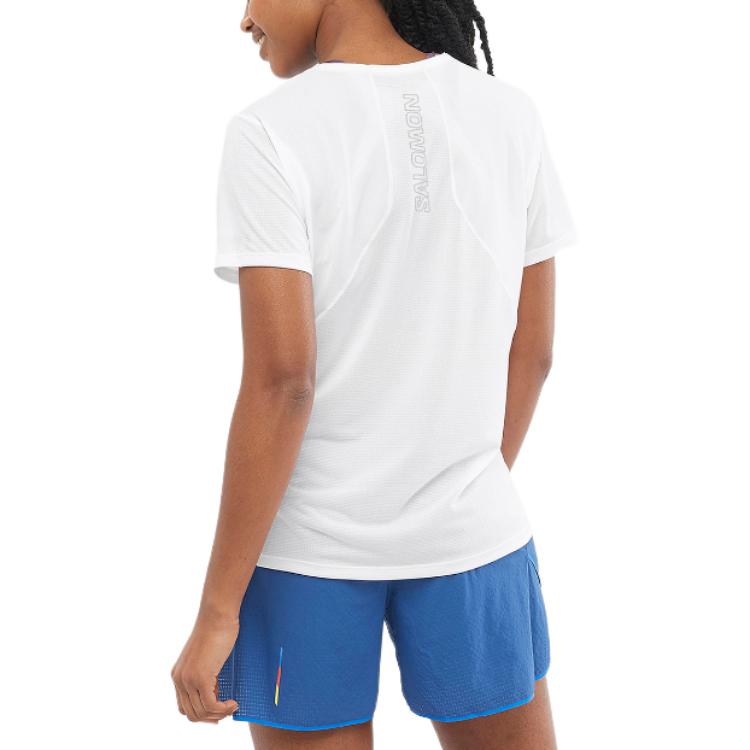 Salomon Sense Aero Logo Round Neck Short Sleeve T-Shirt Women T-Shirts White LC2099100