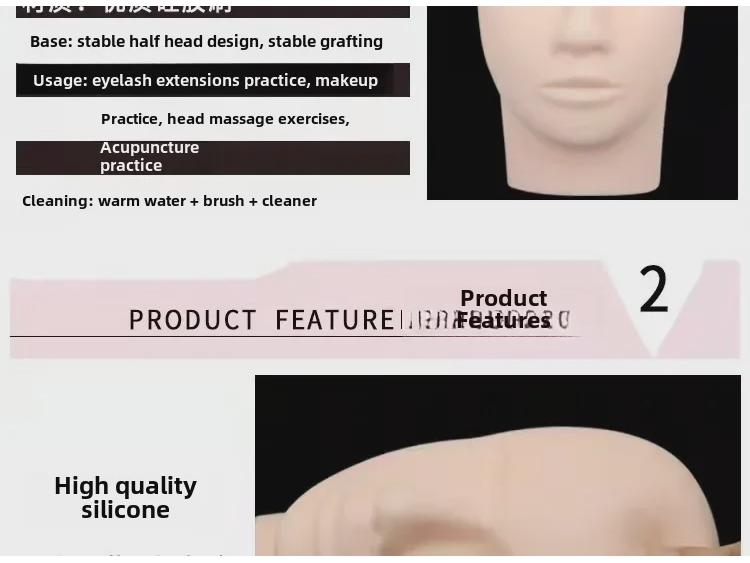 Beginner Eyelash Practice Model Head - Beauty Salon Training Tool