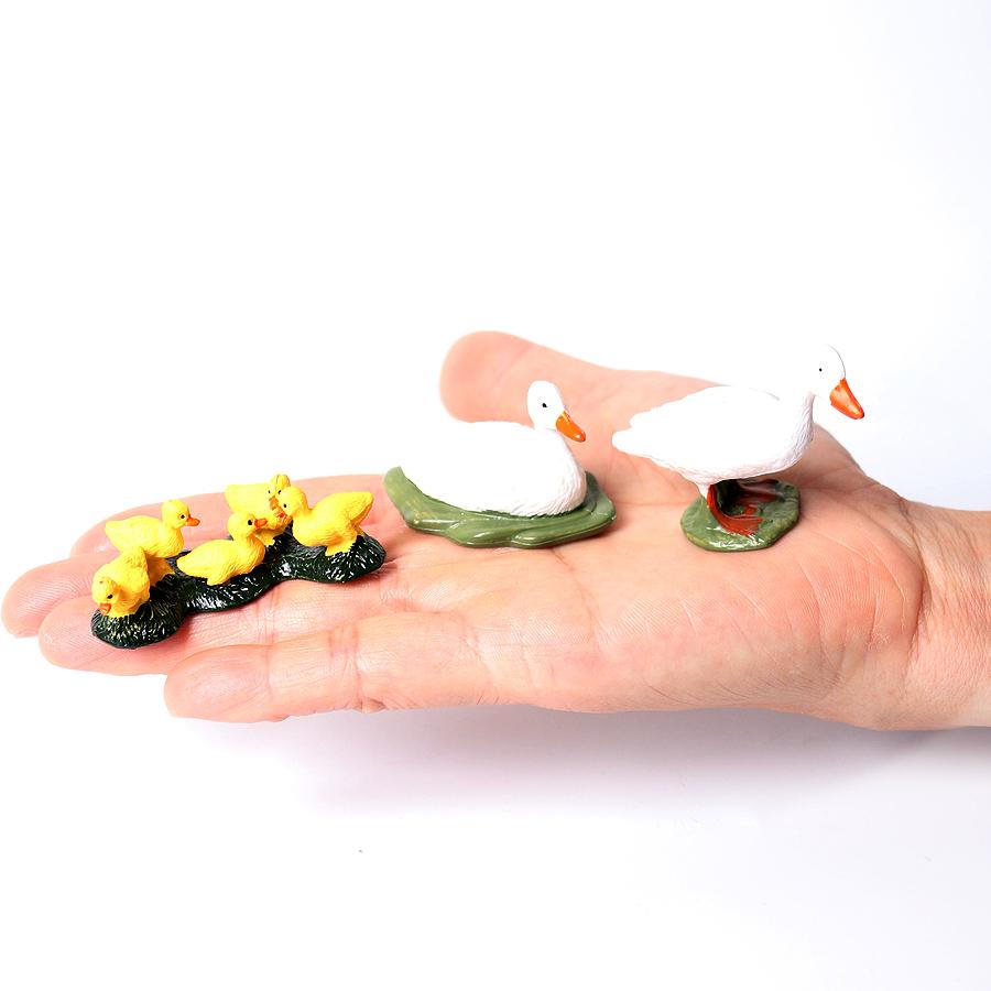 

Реалистичные пластиковые фигурки животных на ферме, гусь, утка, курица, цыпленок, домашняя птица, модели животных, игровой набор из 3 предметов для детей и малышей