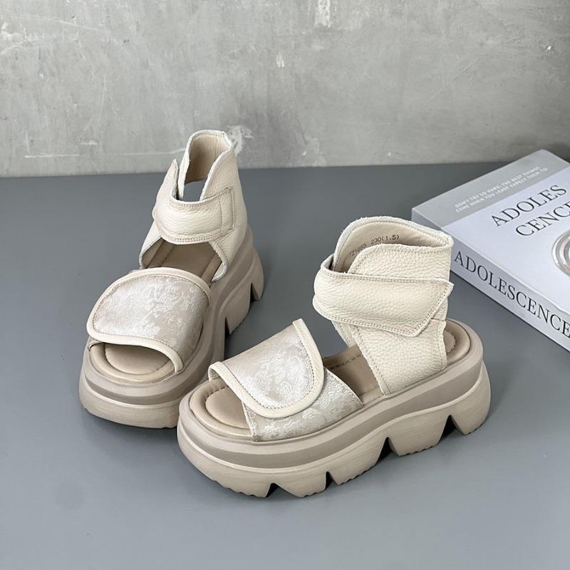 Rundzehen-Römersandalen für Damen-Oberbekleidung, 2025 Neuer Sommerstil, Dicksohlig, Hochwertig, Fischmaul, Zehenfrei, Lässige Sandalen