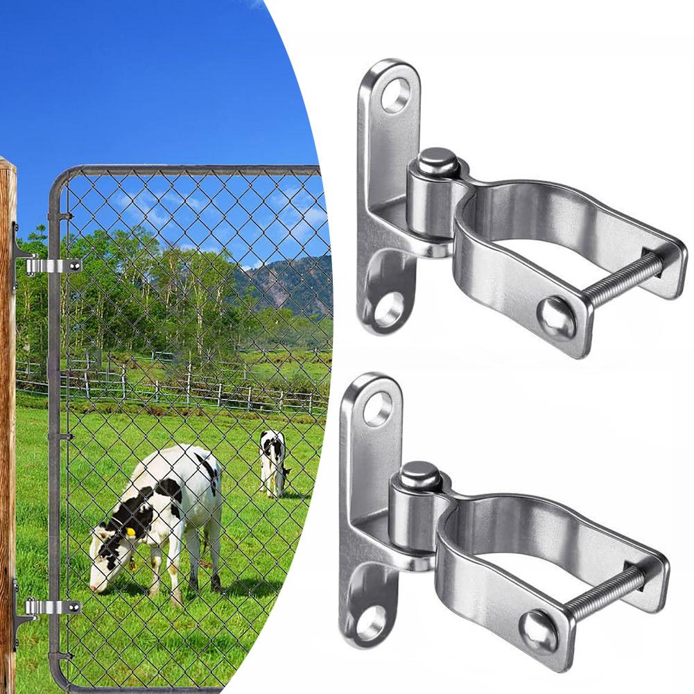 304 Stainless Steel Gate Hinges 2 Pack Smooth Rotating Heavy Duty Hinges for Farm Fence Barn Door Mounting Needs