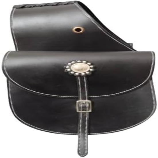 Generic ADEEFA New Leather Western Black Saddle Bag for Horse.