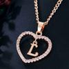 Heart Letters 26 Love Crystal Women Silver Plated Chain Jewelry Necklace