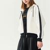 FILA Fleece Sports Knit Hooded Jacket Women jackets Cloud-Mushroom-White F11W118503FWT