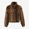 Popular Fluffy Leopard Print Pullover Sweater New Women's Zipper Stand-up Collar Long-sleeved Plush Jacket Women's Autumn and Winter