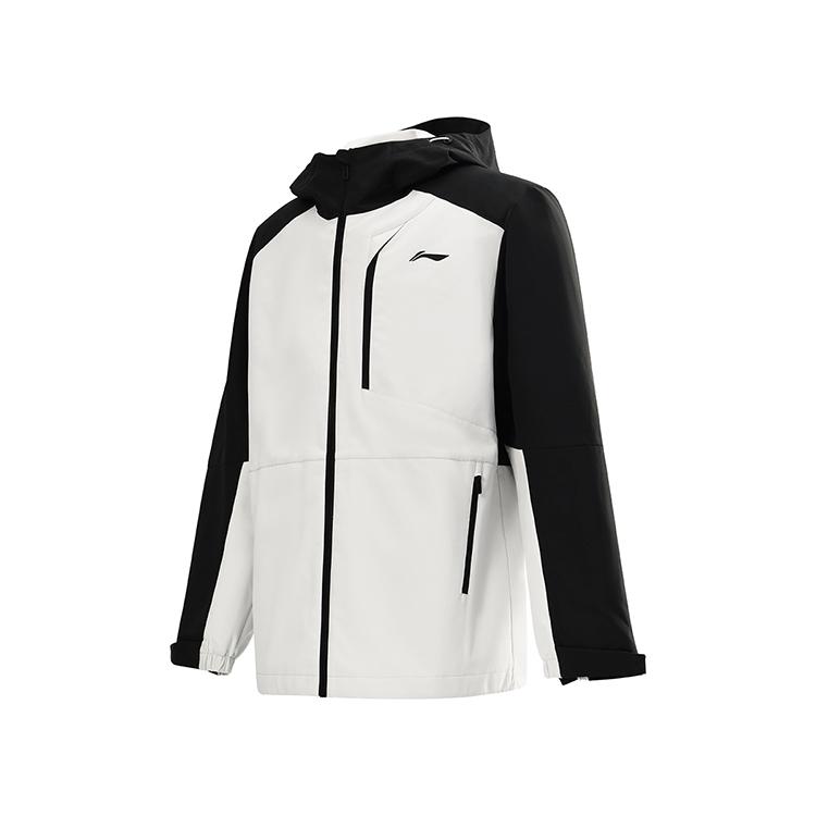 Li Ning Sport Casual Larg Simplu Jachetă de Vânt cu Glugă Unisex Îmbrăcăminte Exterioară Negru Gri AFDUC59-3