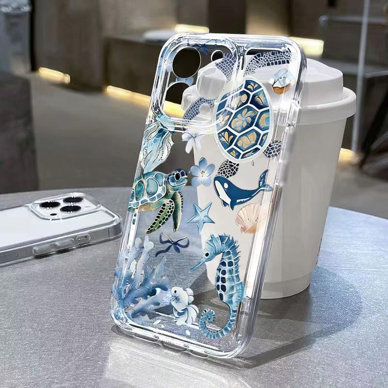 Coque de téléphone transparente avec texte anglais sur la vie marine pour Samsung Galaxy S26 S25 Ultra S24 S23 FE S22 S21 Plus S20 A73 A72 Housse en silicone