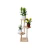 Compact Wooden Shelf & Potted Plant Set - Multi-Layer Display Stand for Home Décor