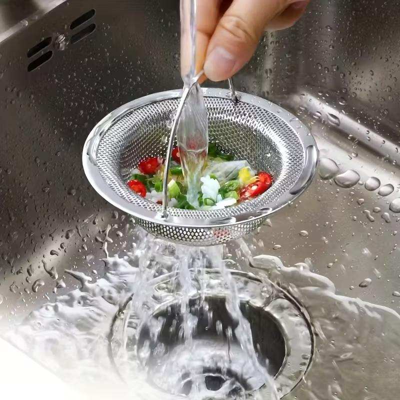Stainless Steel Kitchen Sink Filter Garbage Food Residue Hair Catcher Sink Dishwasher Hopper Anti Clog Drain Filter Kitchen Bathroom Accessories