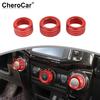 3X Air Condition Switch Button Knob Cover Trim Decoration for 4Runner 10-19 Red