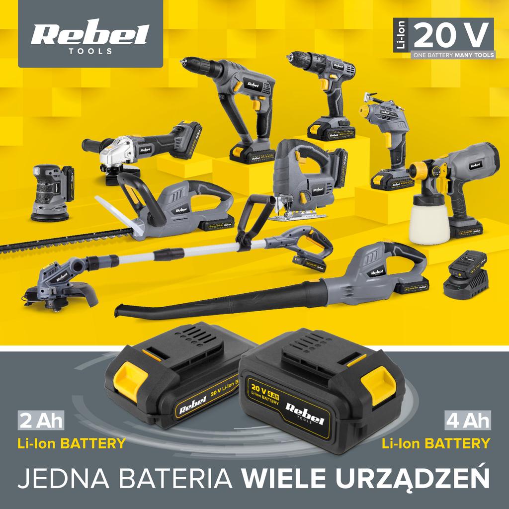 Rebel 20V Brushless Cordless Drill Driver 2 Ah